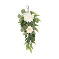 thumbnail image 3 of Guirnalda floral artificial en forma lágrima, corona flores en forma lágrima, adorno para chimenea, fiesta, oficina, regalos inauguración, 3 of 8