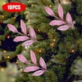 thumbnail image 4 of Qocolhg Christmas Decorations Indoor Outdoor Clearance! 10pcs 13.77x4.33in Christmas Gold Powder 6 Leaves Gold Powder Leaf Christmas Tree Wreath Decoration Home Office Hotel And Other Decorations, 4 of 6