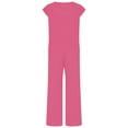 thumbnail image 3 of Womens 2 Piece Outfits Dressy Casual Cap Sleeve Keyhole-Back Crewneck Top and Wide Leg Long Pants Sets (XL, Hot Pink), 3 of 7