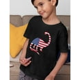 thumbnail image 5 of Patriotic USA Dinosaur American Flag Kids Shirt - Celebrate Independence Day - Casual Cotton Top - Perfect Gift for 4th of July - Boys & Girls Comfy Tee - Summer Wear - X-Small Gray, 5 of 6