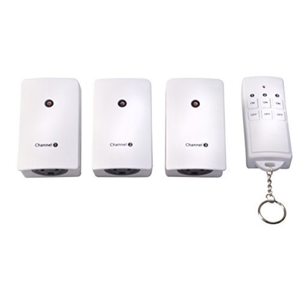 Indoor PlugIn Wireless Remote Control w/ 3 Outlets, White Walmart