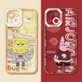 thumbnail image 2 of Bob Esponja-funda de silicona suave para iPhone, carcasa de teléfono con diseño de estrellas, compatible con los modelos 15, 14, 13, 12, 11 Pro Max, Mini, XS, X, XR, SE, 6, 6S, 7, 8 Plus, SE, 2020, 2 of 5