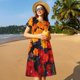thumbnail image 4 of Disketp Marigold Flowers In Different Colors para Vestido de Manga Corta para Mujeres, Vestidos de Verano para Mujeres, Casual y Holgado para la Playa, 4 of 6