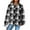 Black, variant on Women's Fashion Loose Hooded Pullover Long Sleeve Plaid Sweatshirt with Drawstring Drop Shoulder and Pocket Print,Coffee,2XL