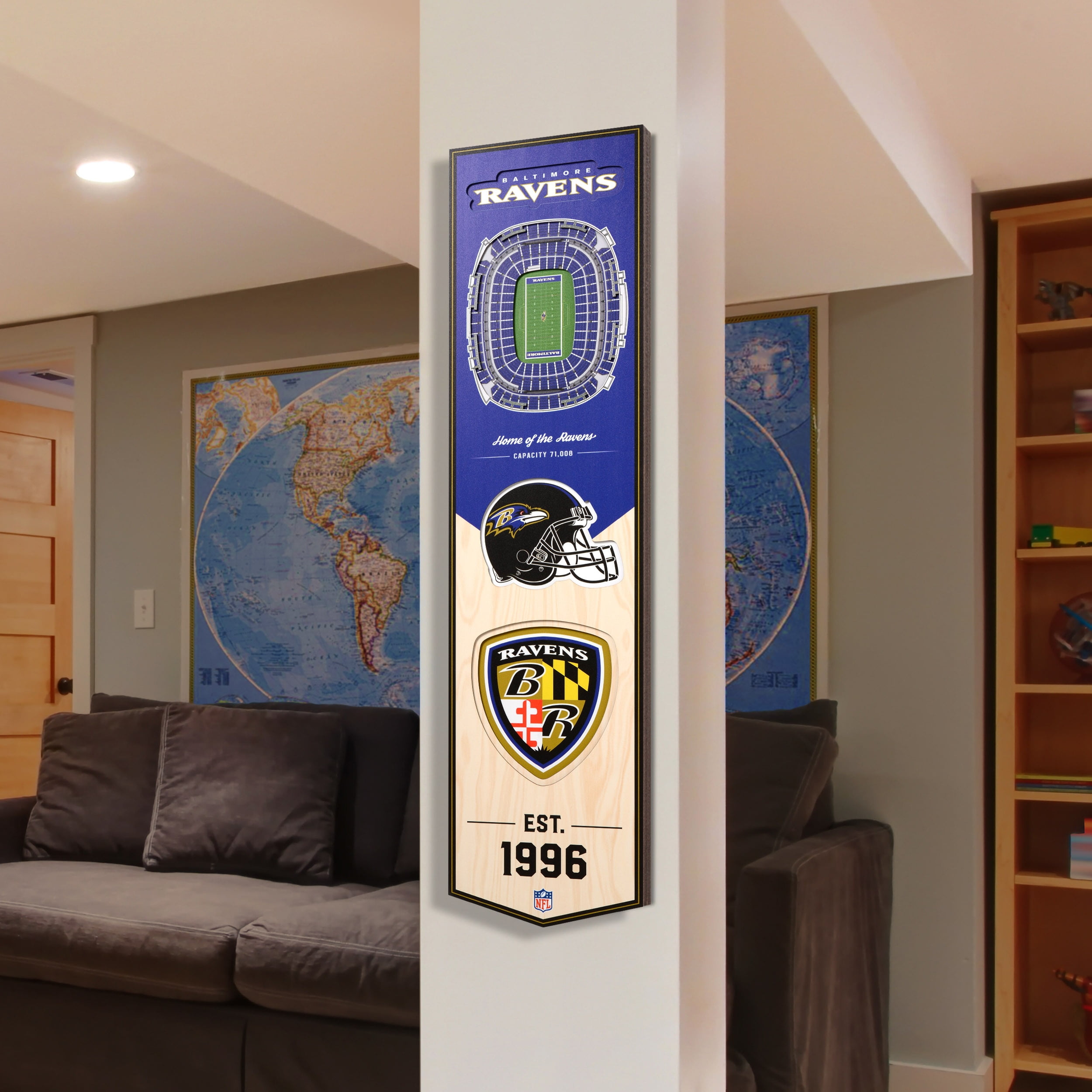 YouTheFan NFL Baltimore Ravens 8x32 Stadium View Banner