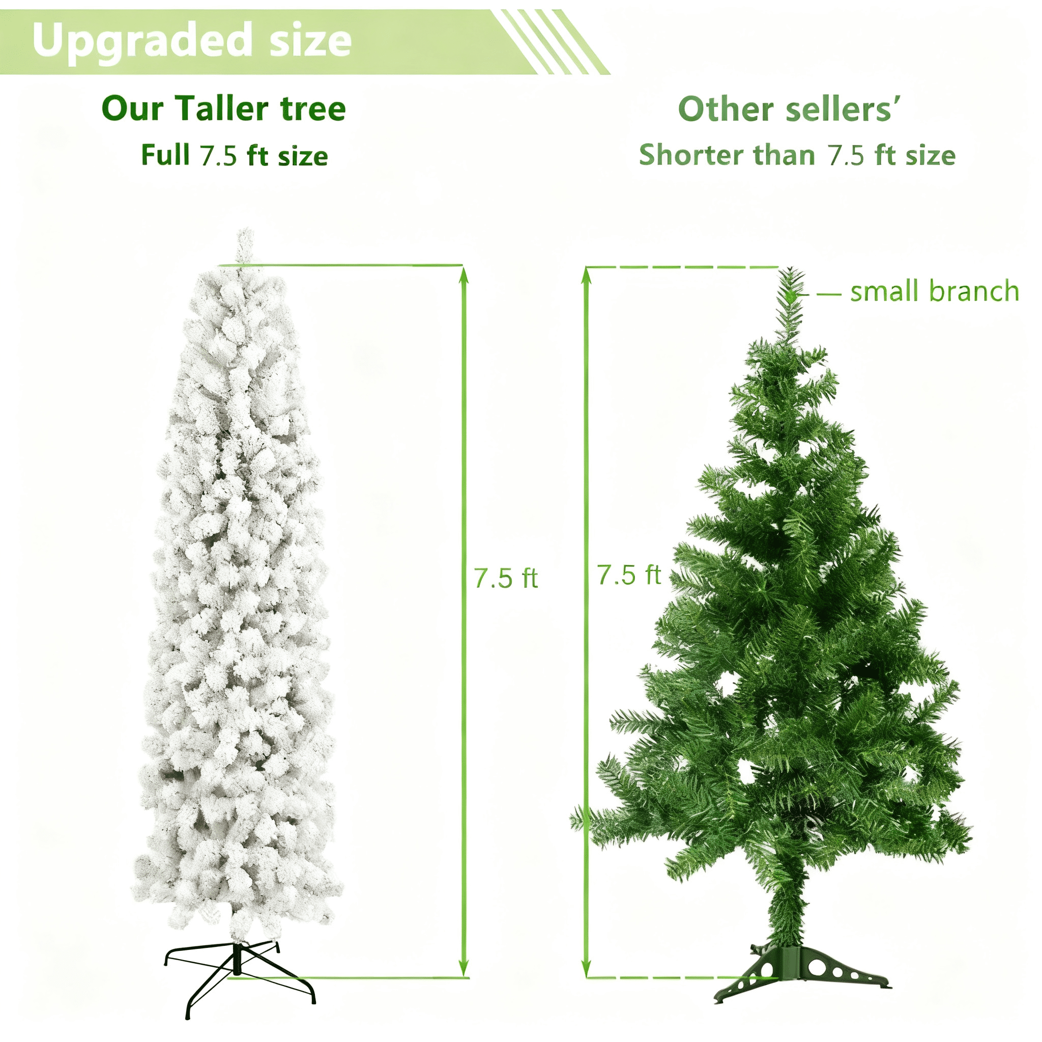 7.5ft Pencil Flocking Christmas Tree