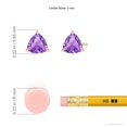 thumbnail image 2 of ANGARA Natural Martini-Set Trillion Amethyst Stud Earrings in 14K Rose Gold for Women (Size-5mm) | February Birthstone, Birthday, Anniversary, Jewelry Gift for Women | Natural Amethyst Earrings, 2 of 7