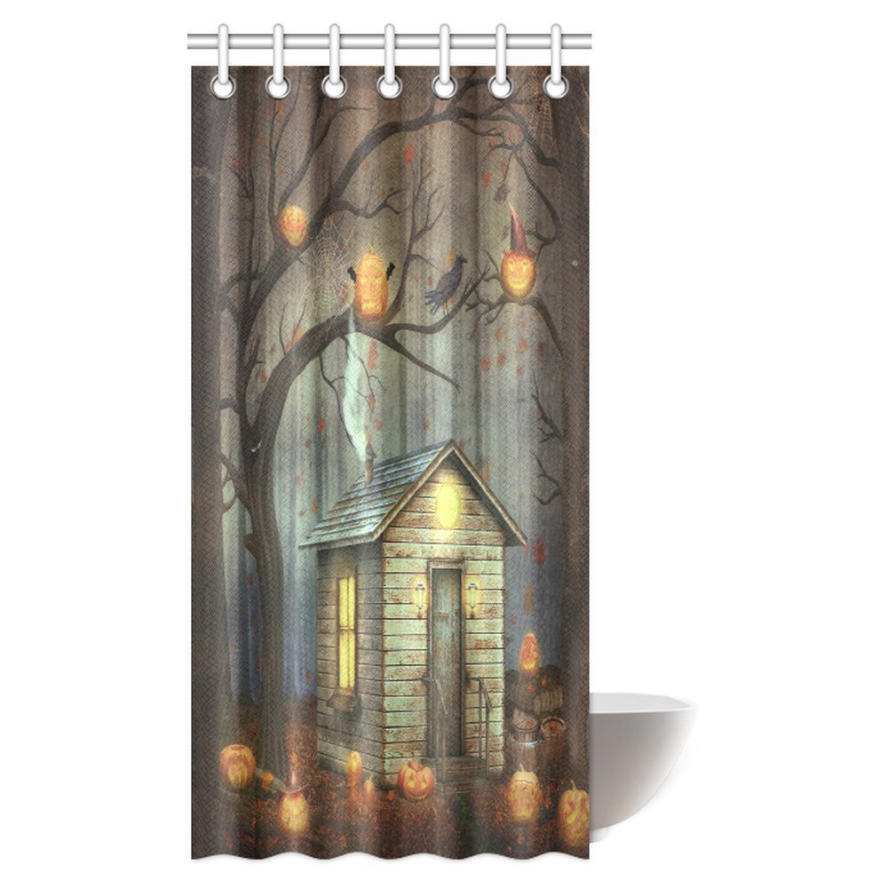 MYPOP Halloween Decorations Shower Curtain, Old House in a Fairytale
