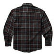 thumbnail image 3 of Wolverine Glacier Heavyweight Long Sleeve Flannel Shirt Men Midnight Black Plaid, 3 of 5
