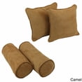 thumbnail image 5 of Blazing Needles 9818-CD-S4-MS-SB Double-Corded Solid Microsuede Throw Pillows with Inserts, Saddle Brown - Set of 4, 5 of 5