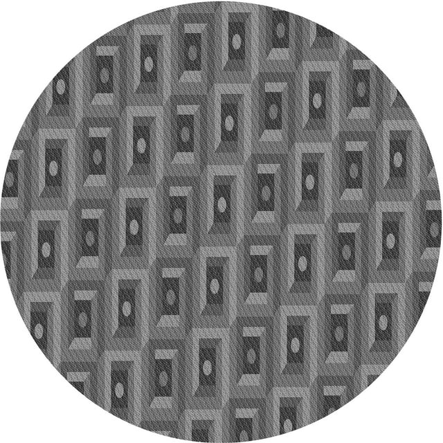 Ahgly Company Machine Washable Indoor Round Transitional Gray Wolf Gray Area Rugs, 8' Round