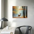 thumbnail image 3 of ARISTURING  Deer Autumn Forest Wall Art for Living Room, Beautiful Sika Wild Animal in Morning Canvas Prints with Falling Leaves, Sweet Scenic Landscape Picture Decor, 3 of 4