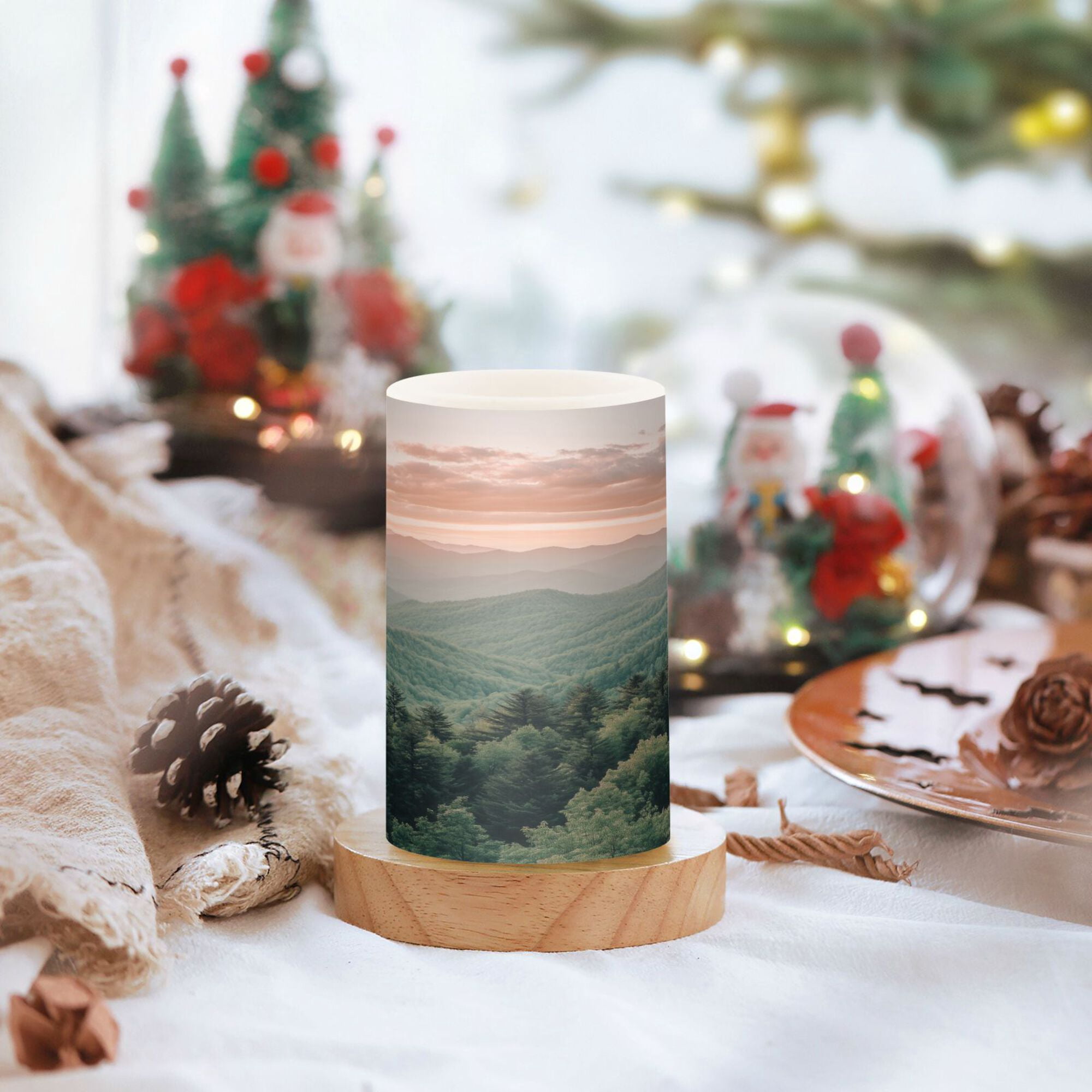 Yayeee Flameless Candles with Remote Flickering Battery Operated Multi Color Changing, Geometric Designs