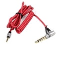 thumbnail image 3 of Cable en espiral de audio estéreo de 3,5 mm L Jack Cable de distribución de auriculares Cable de micrófono Conector de auriculares Línea de adaptador rojo Sunnimix Cable de audio de repuesto, 3 of 10