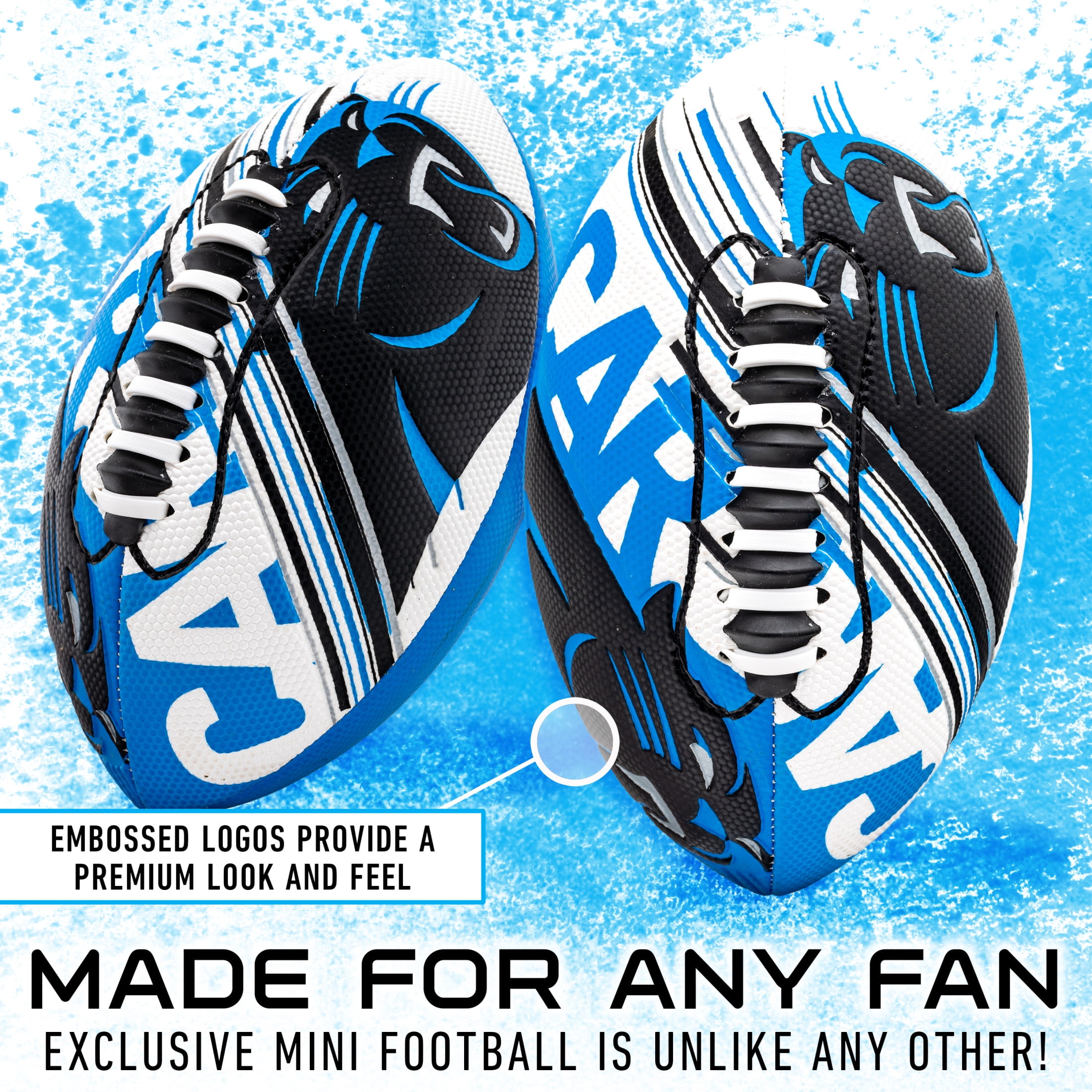 NFL Carolina Panthers Football - Youth Mini Football - 8.5" Football- SPACELACE Easy Grip Texture- Perfect for Kids !