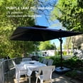 thumbnail image 2 of PURPLE LEAF 11FT Deluxe Square Wood Grain Patio Umbrella with Base, Large Offset Cantilever Umbrella with 360° Rotation, Navy Blue, 2 of 14