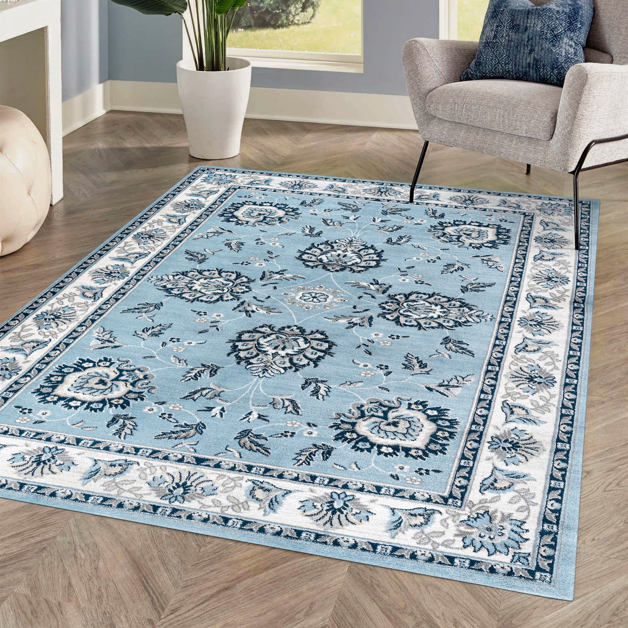 JONATHAN Y MODERN PERSIAN 8 x 10 Area Rug, Cherie French Cottage - Blue/Cream, MDP505A-8