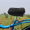thumbnail image 2 of Cómodo cojín para asiento de bicicleta para hombre y mujer, de espuma viscoelástica suave, impermeable, ancho, para bicicletas de montaña y carretera, de interior o exterior, color negro, 2 of 7