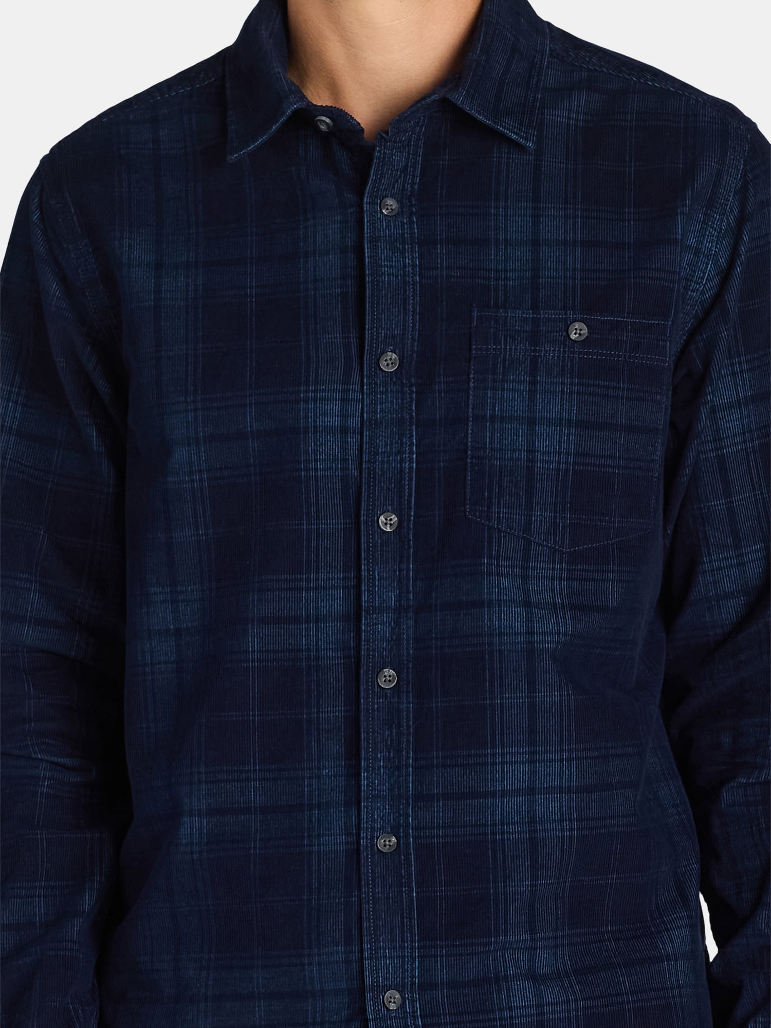 George Men's and Big Men's Corduroy Shirt with Long Sleeves, Sizes S-3XL