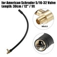 thumbnail image 3 of Adaptador de manguera de bomba de aire para inflador de neumáticos de 12 pulgadas, extensión con bloqueo, conexión de tubo de portabrocas para válvula estándar americana con válvula de liberación de aire para coche, bicicleta de montaña, motocicleta Unique Bargains mandriles de llantas, 3 of 7