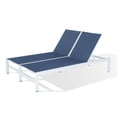 thumbnail image 3 of Iwicker Patio Sling Double Chaise Lounge Outdoor Aluminum Adjustable Back Lounge Recliner Chair Daybed for Outside, Navy, 3 of 7