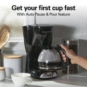 Hamilton Beach 12-Cup Programmable Drip Coffee Maker Machine with Glass Coffee Pot, Black