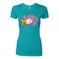 thumbnail image 3 of Baseball Mom Cheetah Glitter Sports Womens Slim Fit Junior Tee, Tahiti Blue, X-Large, 3 of 5