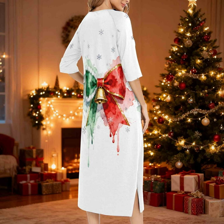 white christmas dresses Women's Christmas Lights Pyjamas