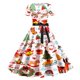 thumbnail image 3 of Vestidos Casuales Para Mujer, Vestido de Fiesta de Noche de Manga Corta Con Estampado Navideño de Los Años 50, 3 of 3