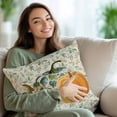 thumbnail image 5 of Decorative Throw Pillow Covers 16x16 Inch Set of 2 Pumpkin Floral Fall Decor Pillow Cases for Couch, Green Leaf Cushion Case for Living Room Bedroom Bed Car Chair, 5 of 9