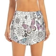 thumbnail image 2 of Fuzoiu Vintage Butterflies Print Women's Athletic Shorts, Double-Layer Running Shorts with Pocket,Women's Workout Shorts for Yoga, Gym, and Workouts-Large, 2 of 7