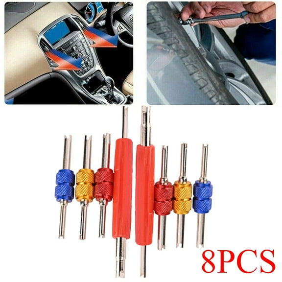 8 Pack Dual Schrader Car Valve Stem Core Remover HVAC Tire Installer Repair Tool USA