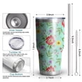 thumbnail image 3 of 30oz Pioneer Flower Floral Print Pattern Tumbler, Double Wall Vacuum Insulated Cup, BPA-Free Leak Proof Lid & Reusable Straws, Hot 12h, Cold 34h, 3 of 6