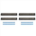 thumbnail image 1 of Bloque de Terminales de Tornillo de Doble , 4 Piezas, 12 Circuitos, 12 Posiciones, 20-30 A, 200-450 V, 1 of 5