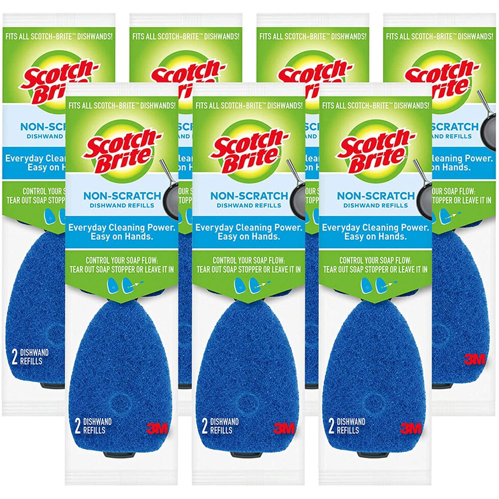 ScotchBrite NonScratch Dishwand Refills, Fits All ScotchBrite