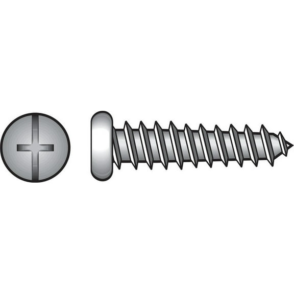 Hillman 74066 12 x 0.75 in. Pan Combo Head Zinc Plated Sheet Metal Screw
