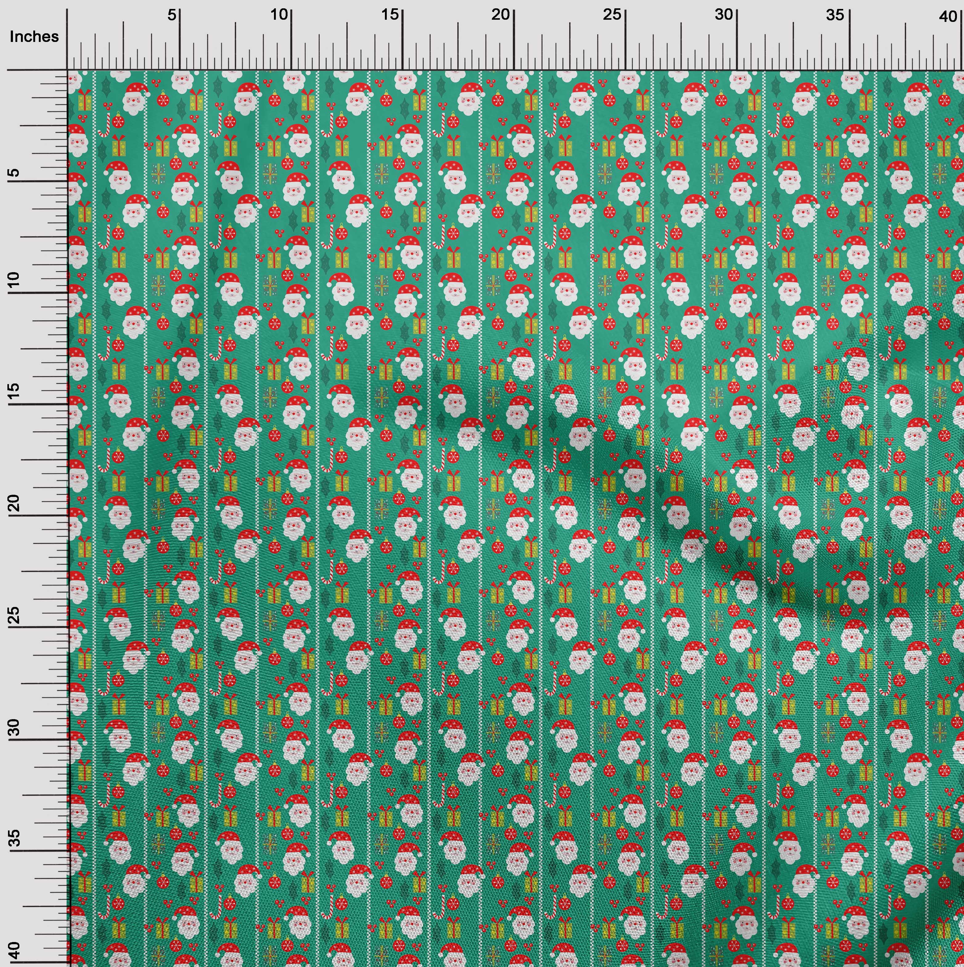 oneOone Cotton Cambric Green Fabric Merry Christmas Sewing Craft Projects Fabric Prints By Yard 42 Inch Wide-5T9