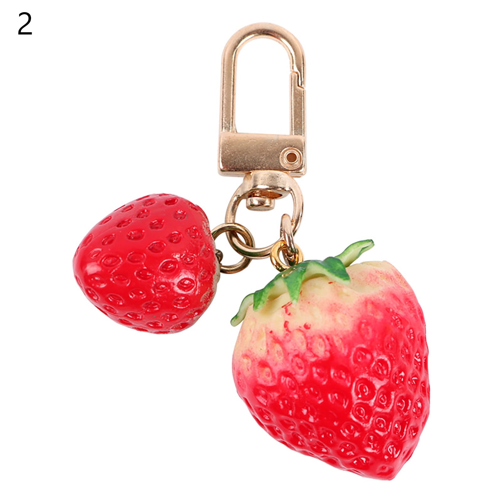 Pendant Charm Fruit Creative Bag Sweet Strawberry Key Chain Keychain Key Ring 