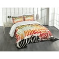 thumbnail image 3 of Ambesonne Fitness Quilted Bedspread Set 3 Pcs, Grunge Frame with Words, King Size, Multicolor, 3 of 5