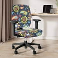 thumbnail image 5 of FKELYI Abstract Flower Print Office Chair Slipcover Stretchable Desk Chair Cover Elastic Fabric Computer Chair Protective Cover Chair Cover for Decoration, Pack of 2, 5 of 7