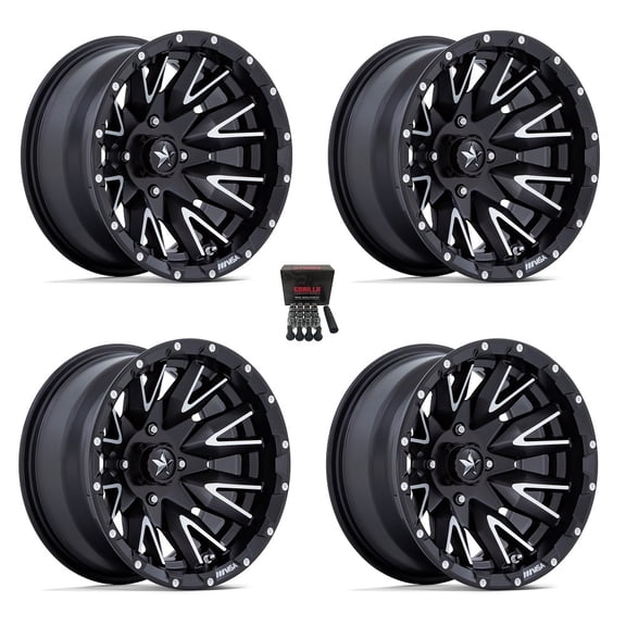 MSA M49 Creed 14" Wheels/Rims Matte Black/Machined Polaris RZR 1000 XP / Ranger XP 900/1000
