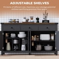 thumbnail image 4 of Winkalon 63'' Kitchen Sideboard Buffet Cabinet, 4-Doors 3-Drawers Farmhouse Storage Cabinet with Adjustable Shelves,Black, 4 of 6