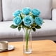 thumbnail image 1 of Ramo de Flores Artificiales | 6 Cabezas de Flores | Fiesta/Boda/Decoración | Plástico Sedoso | Azul | 15X10X30Cm | Decoración para Salones, 1 of 7