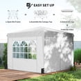 thumbnail image 3 of Outsunny 10 x 10 ft Pop Up Canopy Tent with Sidewalls, UPF50+ Outdoor Portable Instant Canopy Shelter with Carry Bag, Sandbags, White, 3 of 9