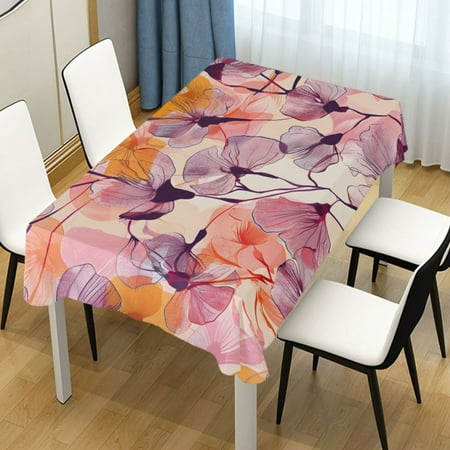 

ALAZA Watercolor Flower Paint Rectangle Tablecloth Tablecover Dinning Table Cloth 54 x54