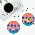 thumbnail image 4 of Naloa Beach with Palm Trees Leather Coasters for Drinks, Durable Drink Coasters 4 Set for Tabletop Protection, Luxurious Home Décor and Housewarming Gift ( {designName})Round Shape, 4 of 6