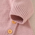 thumbnail image 6 of Otqutp Cute Bodysuits for Toddler Boy Girl Solid Knitted Sweater Baby Jumpsuit Romper Cotton Caps Hat Outfits Sets Clothes Elastic Waist 2PCS Fall Winter Clothes, 6 of 9