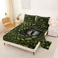 thumbnail image 2 of Erosebridal Dragon Eye Queen Sheet Sets, Black Green Bed Set, 1 Flat Sheet, 1 Fitted Sheet and 2 Pillowcases, 2 of 5