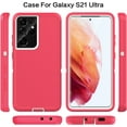 thumbnail image 3 of Entronix Heavy Duty Case for Galaxy S21 Ultra Shockproof Triple Layer Rugged Case, Pink, 3 of 6