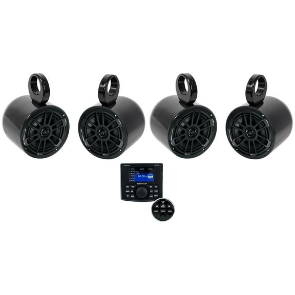 Rockville RGHR-ZA 4 Zone Marine Bluetooth Stereo (4) MB QUART Wakeboard Speakers